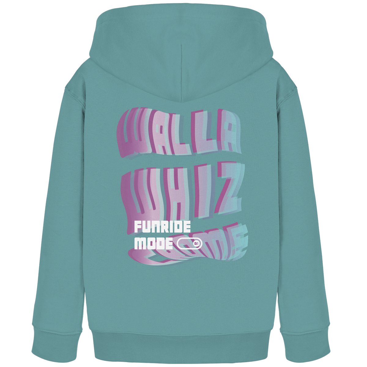 Funride Mode On, Petrol - Kids Organic Hoodie