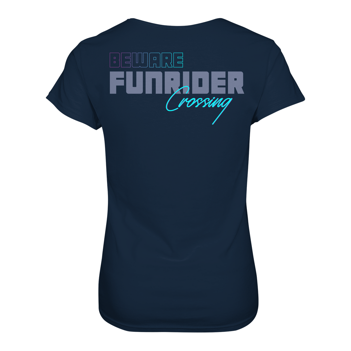 Beware Funrider Crossing, Dunkelblau - Ladies Organic Shirt