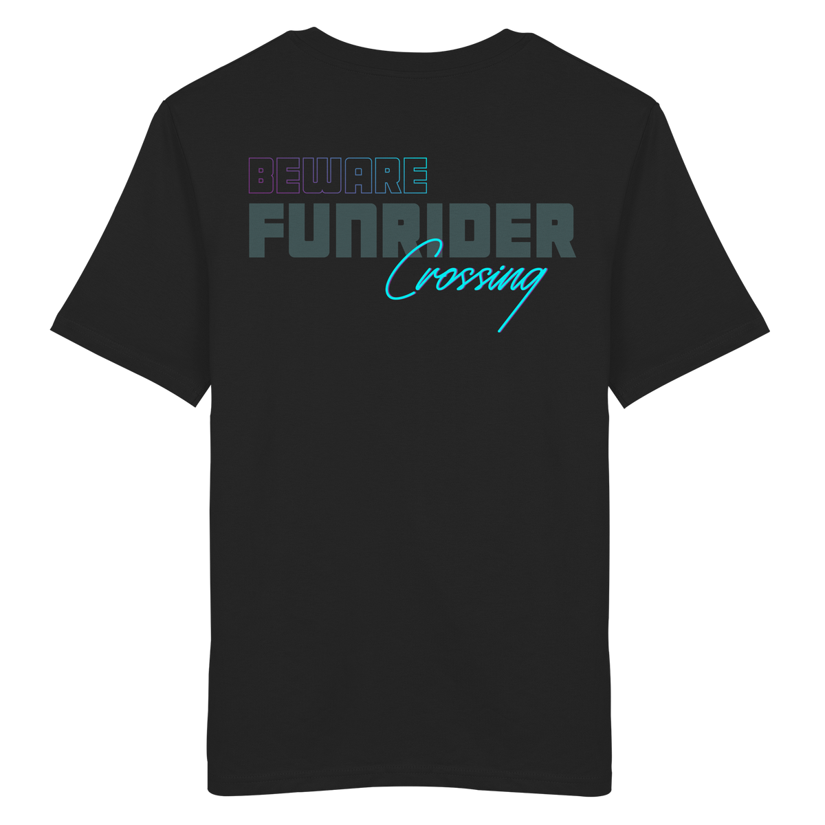 Beware Funrider Crossing, Black - Organic Shirt