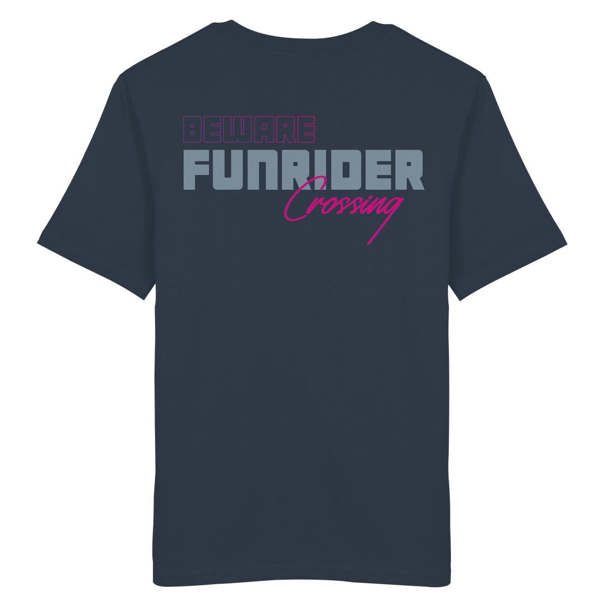 Beware Funrider Crossing, Blue Grey - Organic Shirt