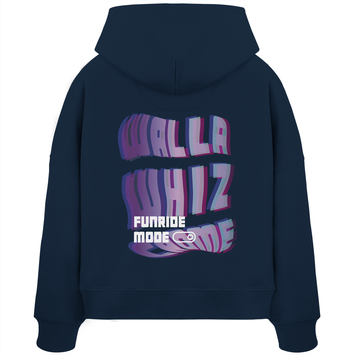Funride Mode On, Navy - Women's Organic Boxcut Hoodie