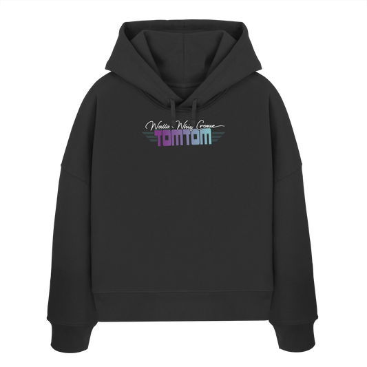 Beware Funrider Crossing, Black - Women's Organic Boxcut Hoodie