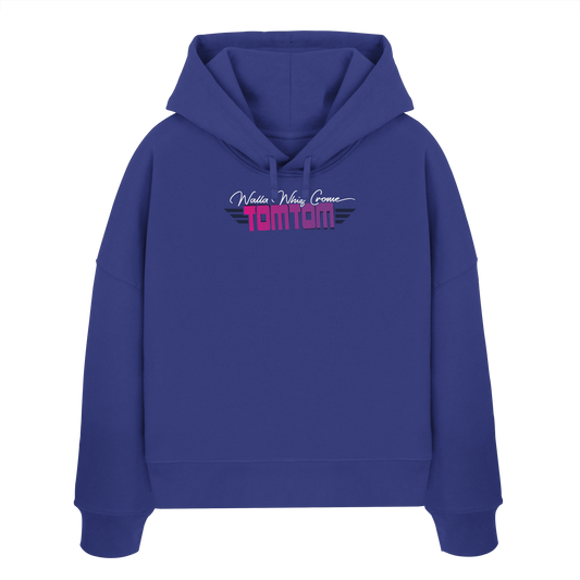 Beware Funrider Crossing, Blue - Women's Organic Boxcut Hoodie