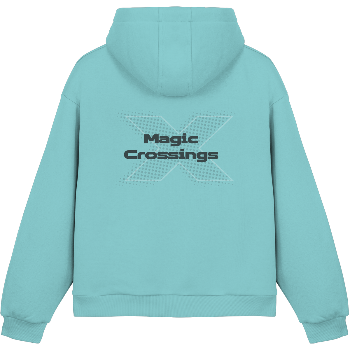 Magic Crossing, Cyan - Fluffy Boxcut Hoodie