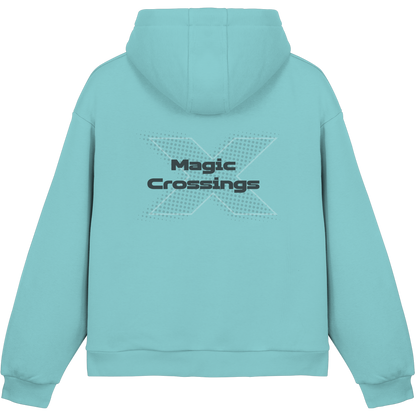 Magic Crossing, Cyan - Fluffy Boxcut Hoodie