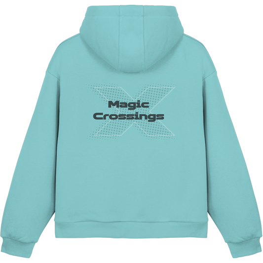 Magic Crossing, Cyan - Fluffy Boxcut Hoodie