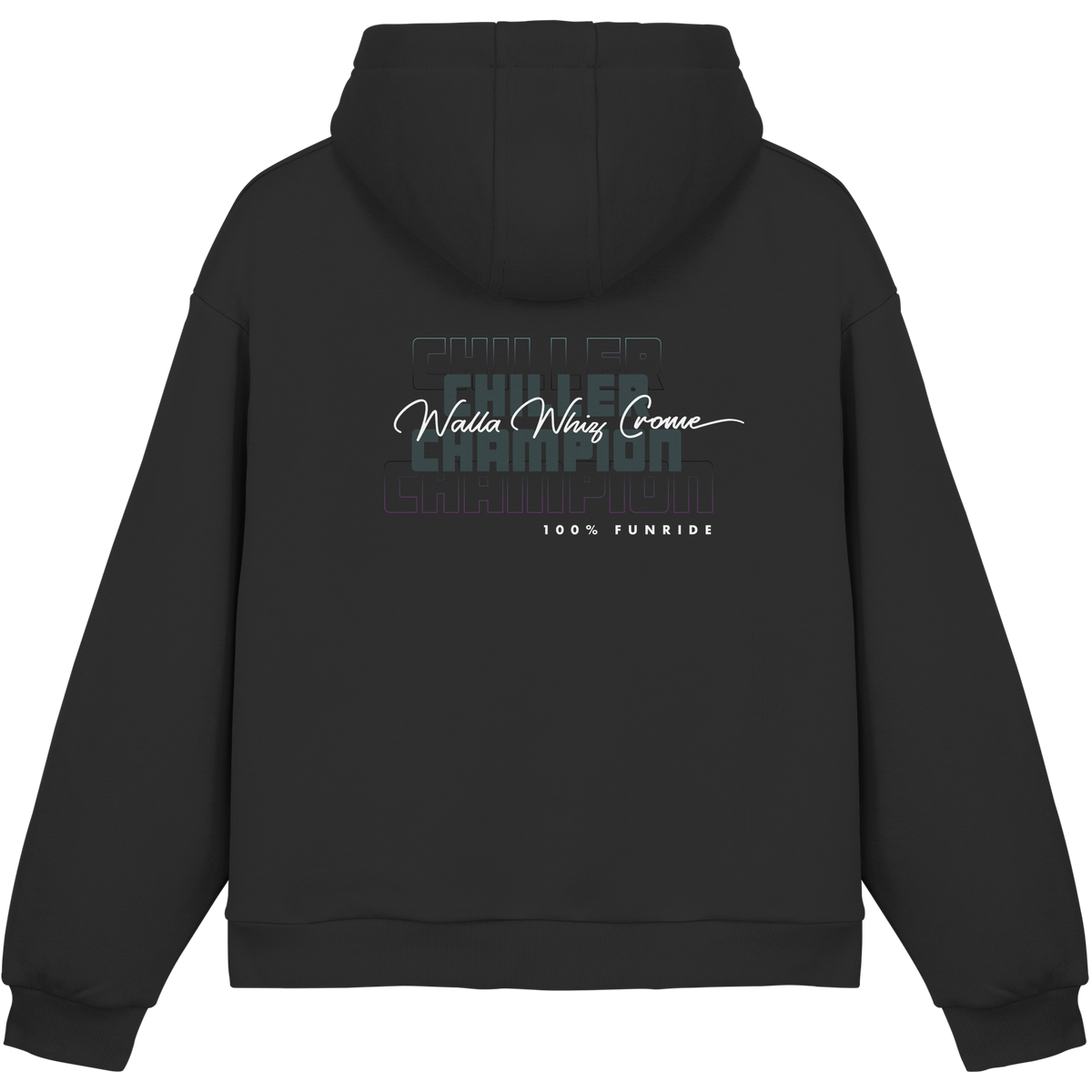 Chiller & Champion, Schwarz - Fluffy Boxcut Hoodie