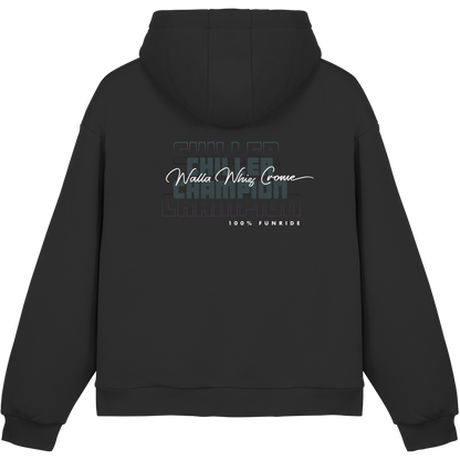 Chiller & Champion, Schwarz - Fluffy Boxcut Hoodie
