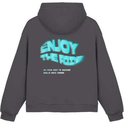 Enjoy the Ride, Grey - Fluffy Boxcut Hoodie