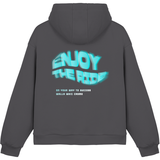 Enjoy the Ride, Grey - Fluffy Boxcut Hoodie
