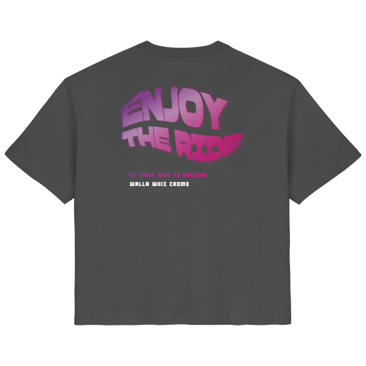 Enjoy the Ride, Pink on Grey - Ladies Organic Shirt