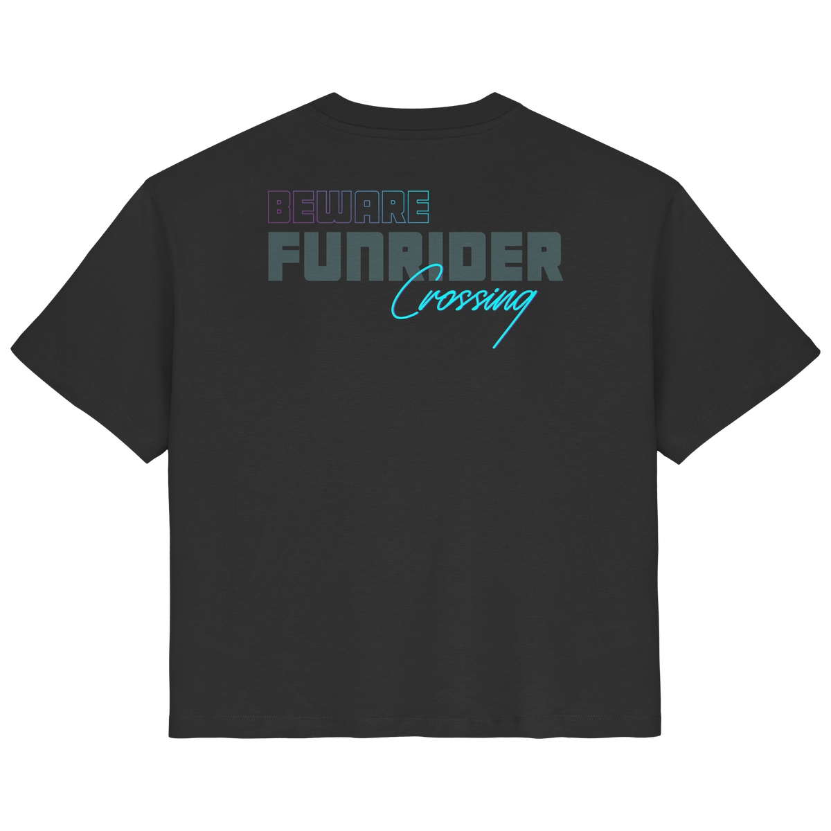 Beware Funrider Crossing, Black - Ladies Organic Shirt