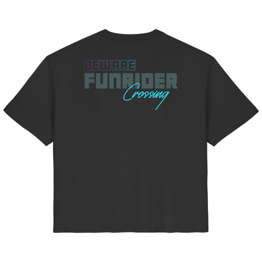 Beware Funrider Crossing, Black - Ladies Organic Shirt