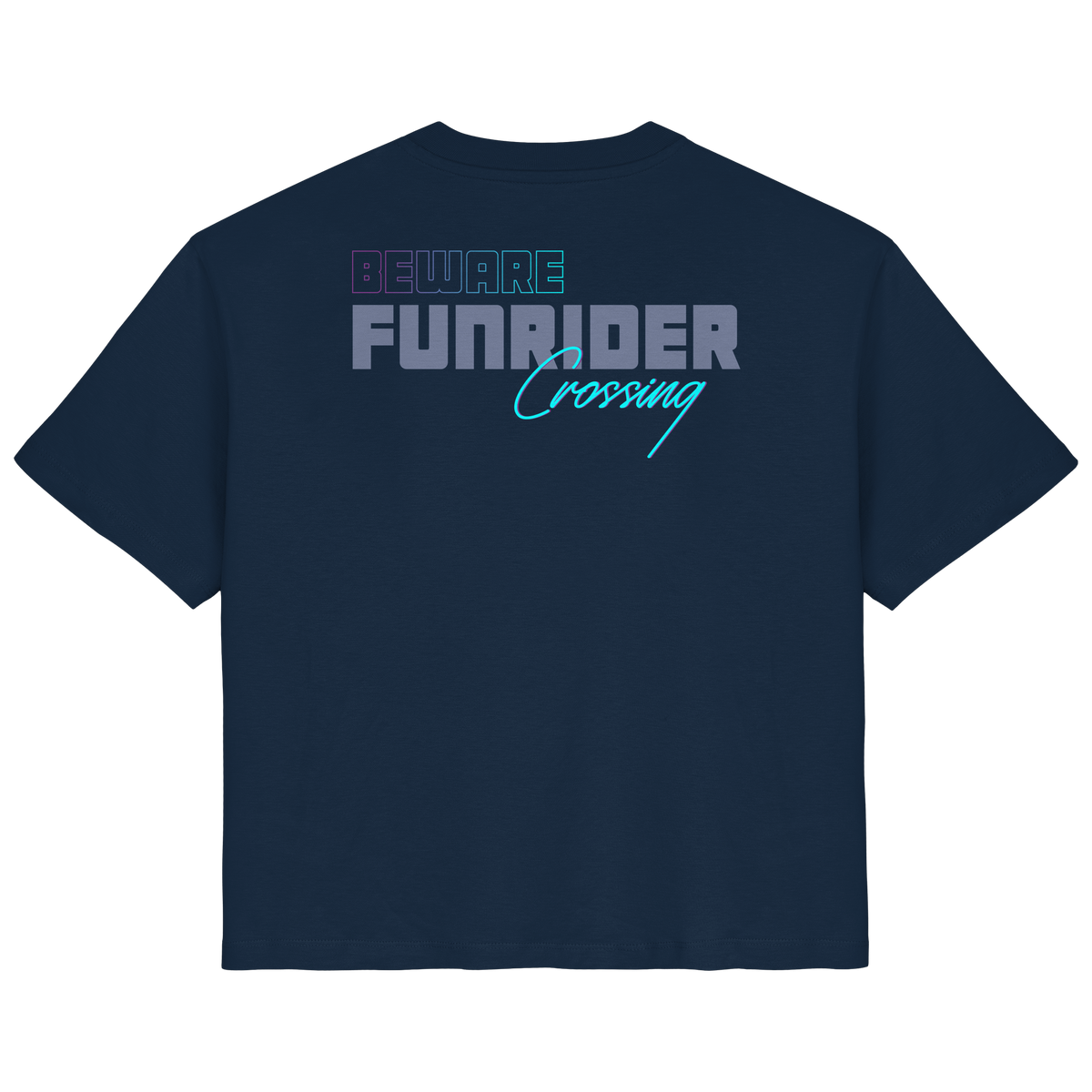 Beware Funrider Crossing, Dunkelblau - Ladies Organic Shirt