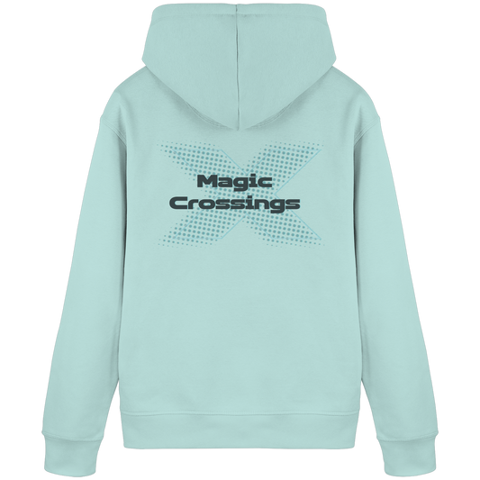 Magic Crossing, Cyan - Organic Basic Hoodie