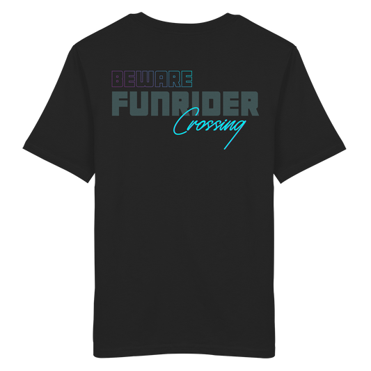 Beware Funrider Crossing, Black - Organic Shirt