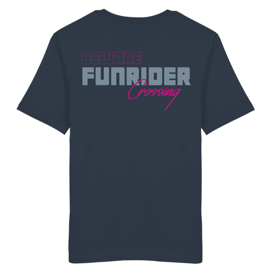 Beware Funrider Crossing, Blue Grey - Organic Shirt