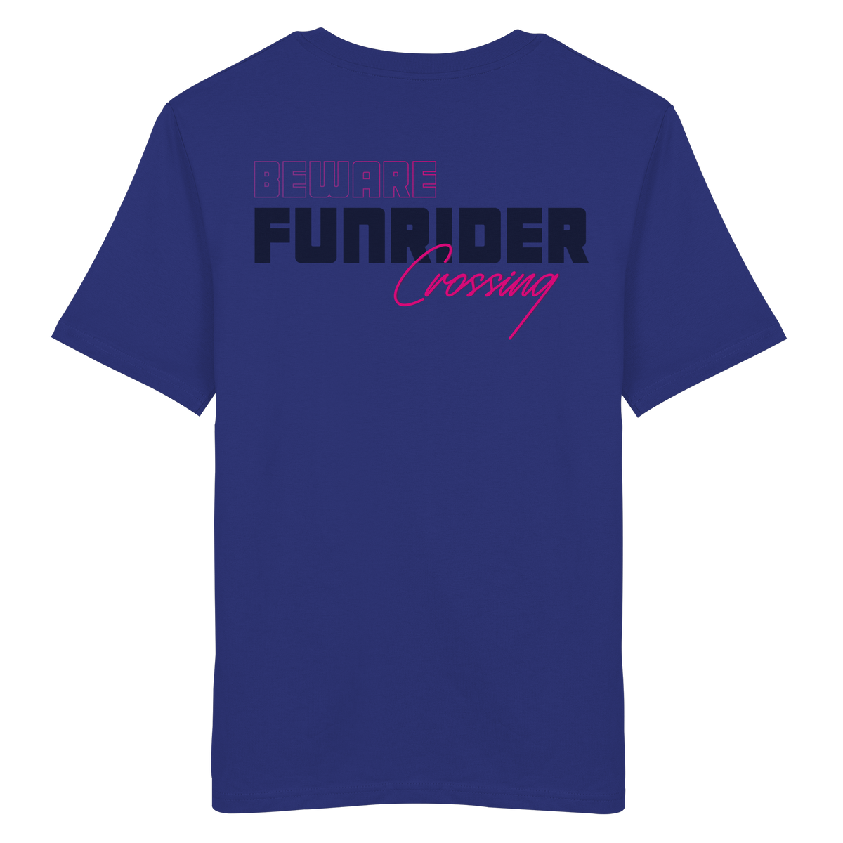Beware Funrider Crossing, Blue - Organic Shirt
