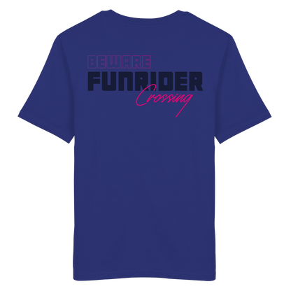 Beware Funrider Crossing, Blue - Organic Shirt