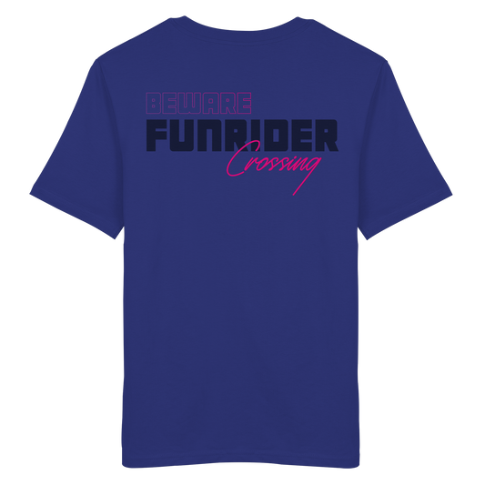 Beware Funrider Crossing, Blue - Organic Shirt