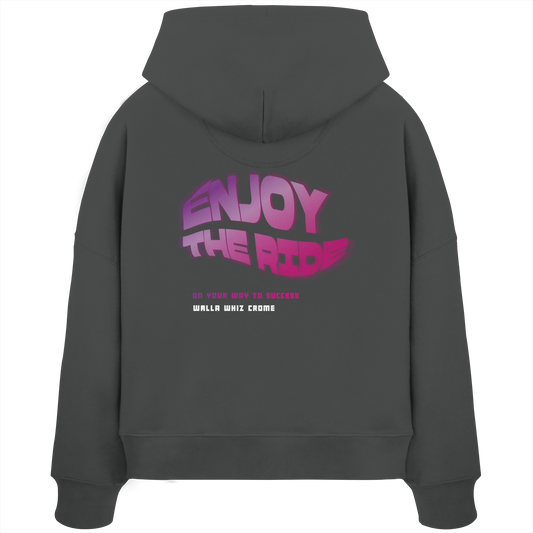 Enjoy the Ride, Pink - Women's Organic Boxcut Hoodie