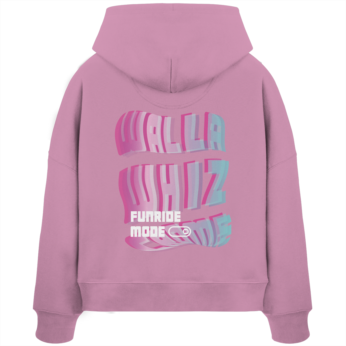 Funride Mode On, Rosa - Womens Organic Boxcut Hoodie