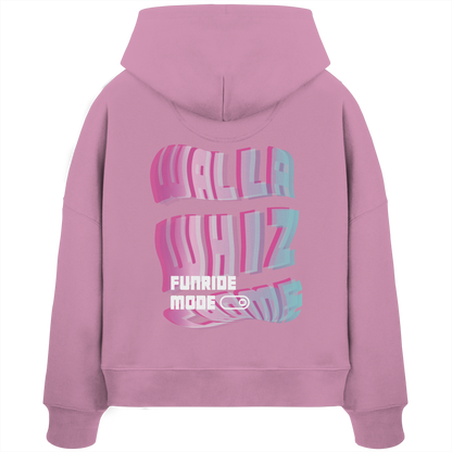 Funride Mode On, Rosa - Womens Organic Boxcut Hoodie