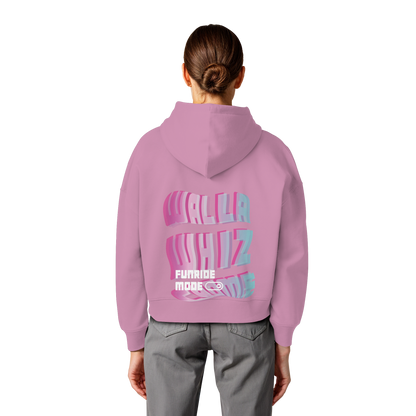 Funride Mode On, Rosa - Womens Organic Boxcut Hoodie