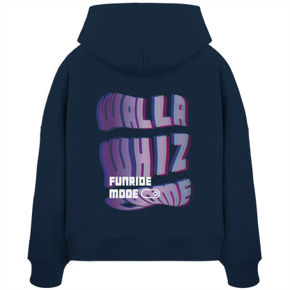Funride Mode On, Navy - Women's Organic Boxcut Hoodie