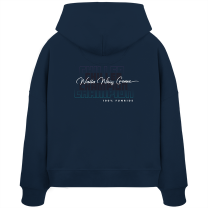 Chiller & Champion, Navy - Women's Organic Boxcut Hoodie