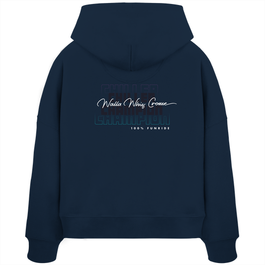 Chiller & Champion, Navy - Women's Organic Boxcut Hoodie