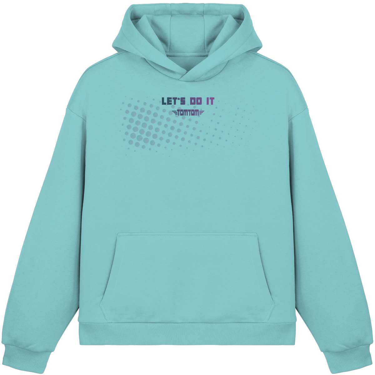 Let's Do It, Dots Cyan - Fluffy Boxcut Hoodie