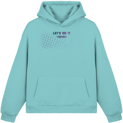 Let's Do It, Dots Cyan - Fluffy Boxcut Hoodie