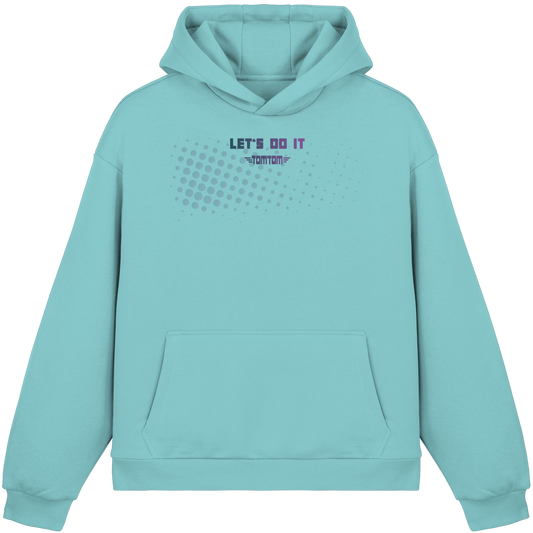 Let's Do It, Dots Cyan - Fluffy Boxcut Hoodie