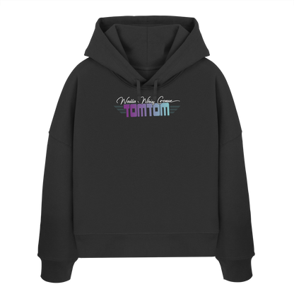 Beware Funrider Crossing, Black - Women's Organic Boxcut Hoodie