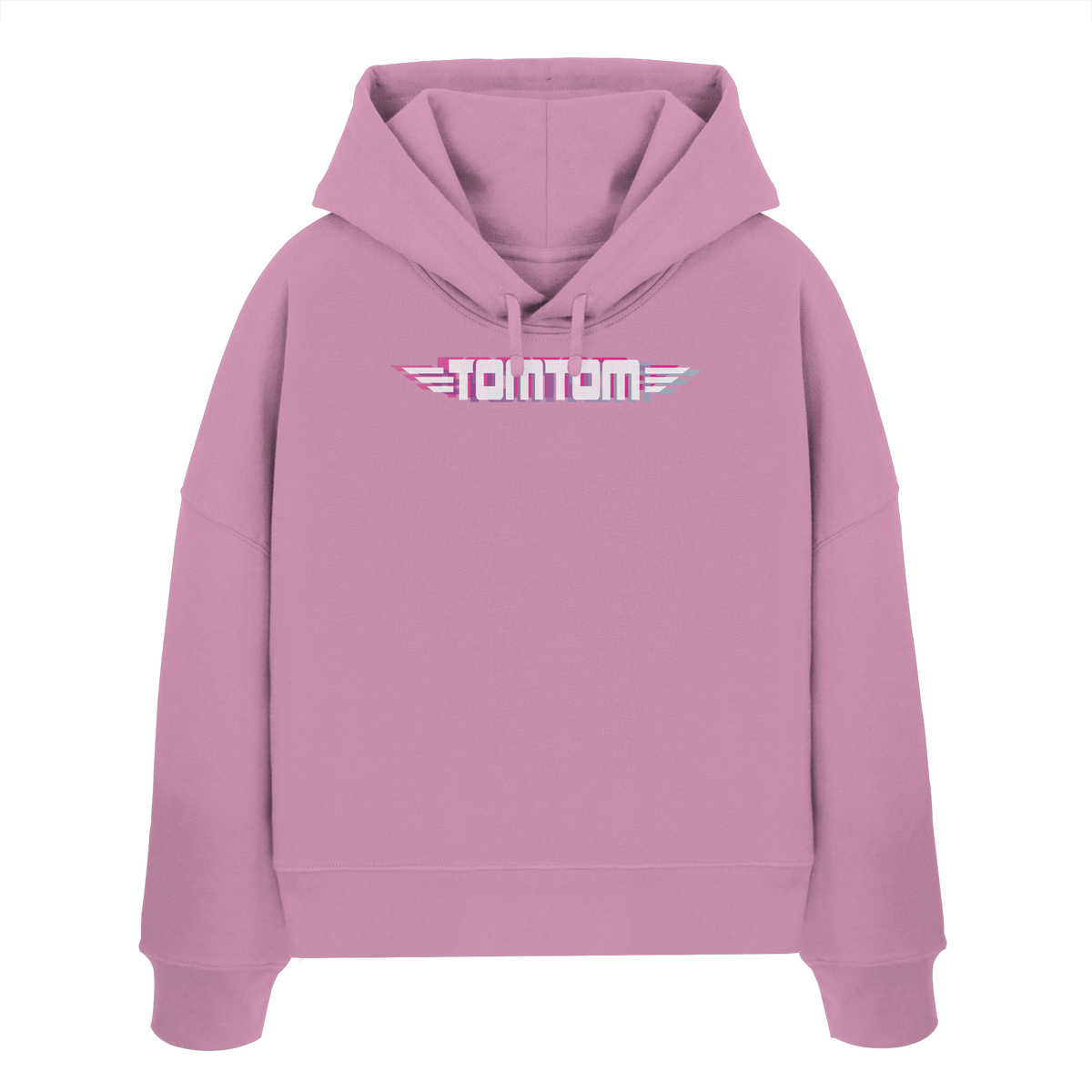 Funride Mode On, Rosa - Womens Organic Boxcut Hoodie