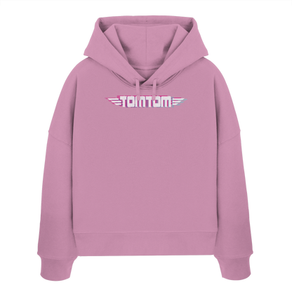 Funride Mode On, Rosa - Womens Organic Boxcut Hoodie