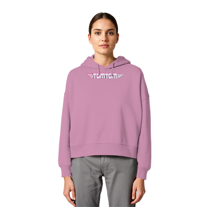 Funride Mode On, Rosa - Womens Organic Boxcut Hoodie