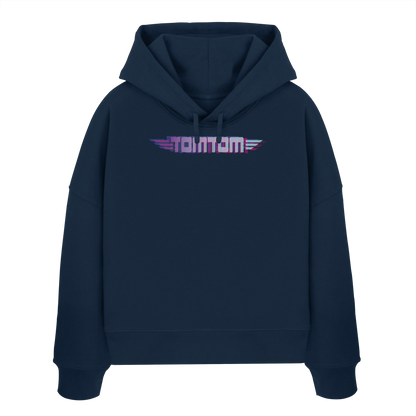 Funride Mode On, Navy - Women's Organic Boxcut Hoodie