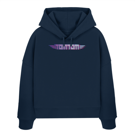 Funride Mode On, Navy - Women's Organic Boxcut Hoodie