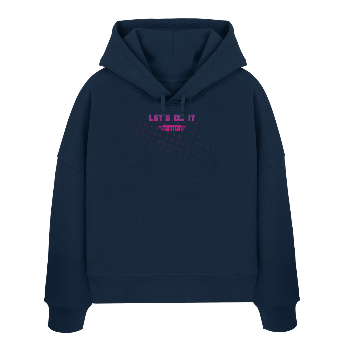 Let's Do It, Dots Navy - Women's Organic Boxcut Hoodie