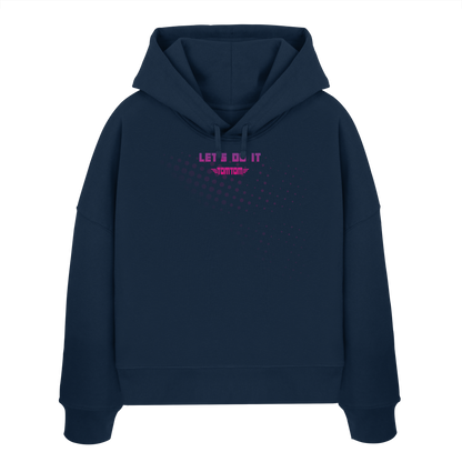 Let's Do It, Dots Navy - Women's Organic Boxcut Hoodie
