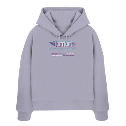Funride Features Lila - Womens Organic Boxcut Hoodie
