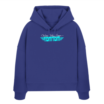 Enjoy the Ride, Blue - Women's Organic Boxcut Hoodie
