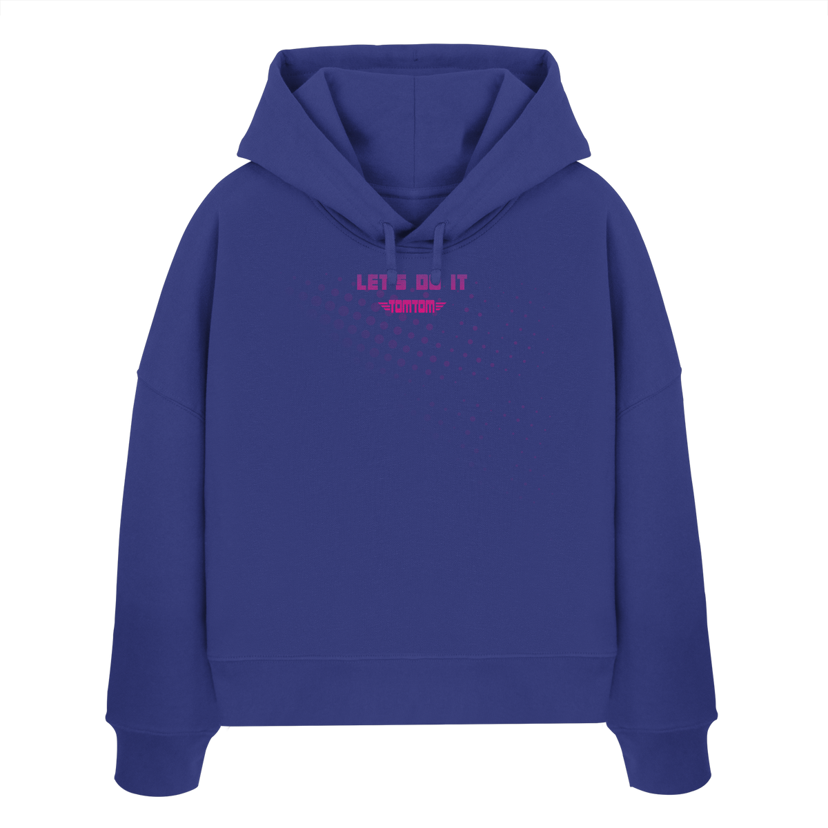 Let's Do It, Dots Blau - Womens Organic Boxcut Hoodie