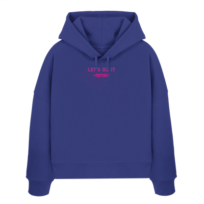 Let's Do It, Dots Blau - Womens Organic Boxcut Hoodie